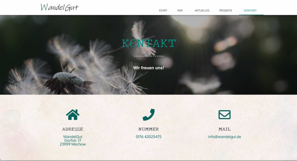 Gemeinschaftsprojekt Homepage